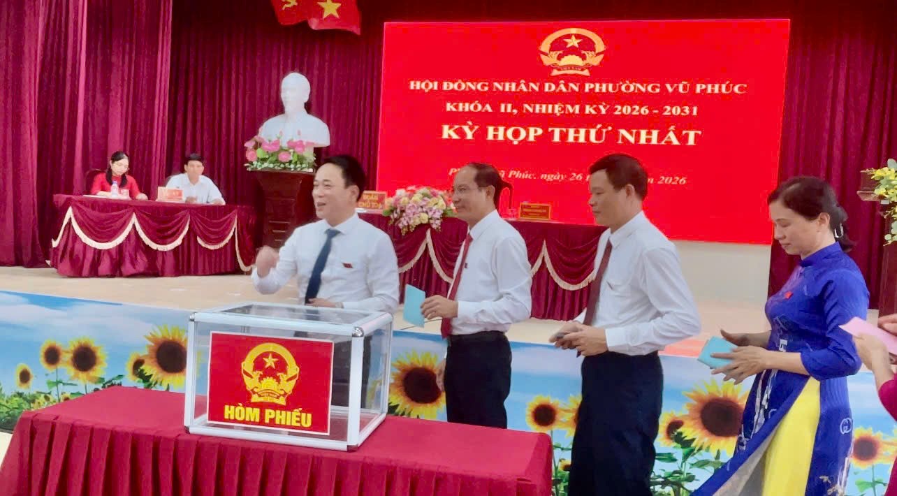Phường Vũ Phúc tổ chức kỳ họp thứ nhất HĐND phường khóa II, nhiệm kỳ 2026-2031
