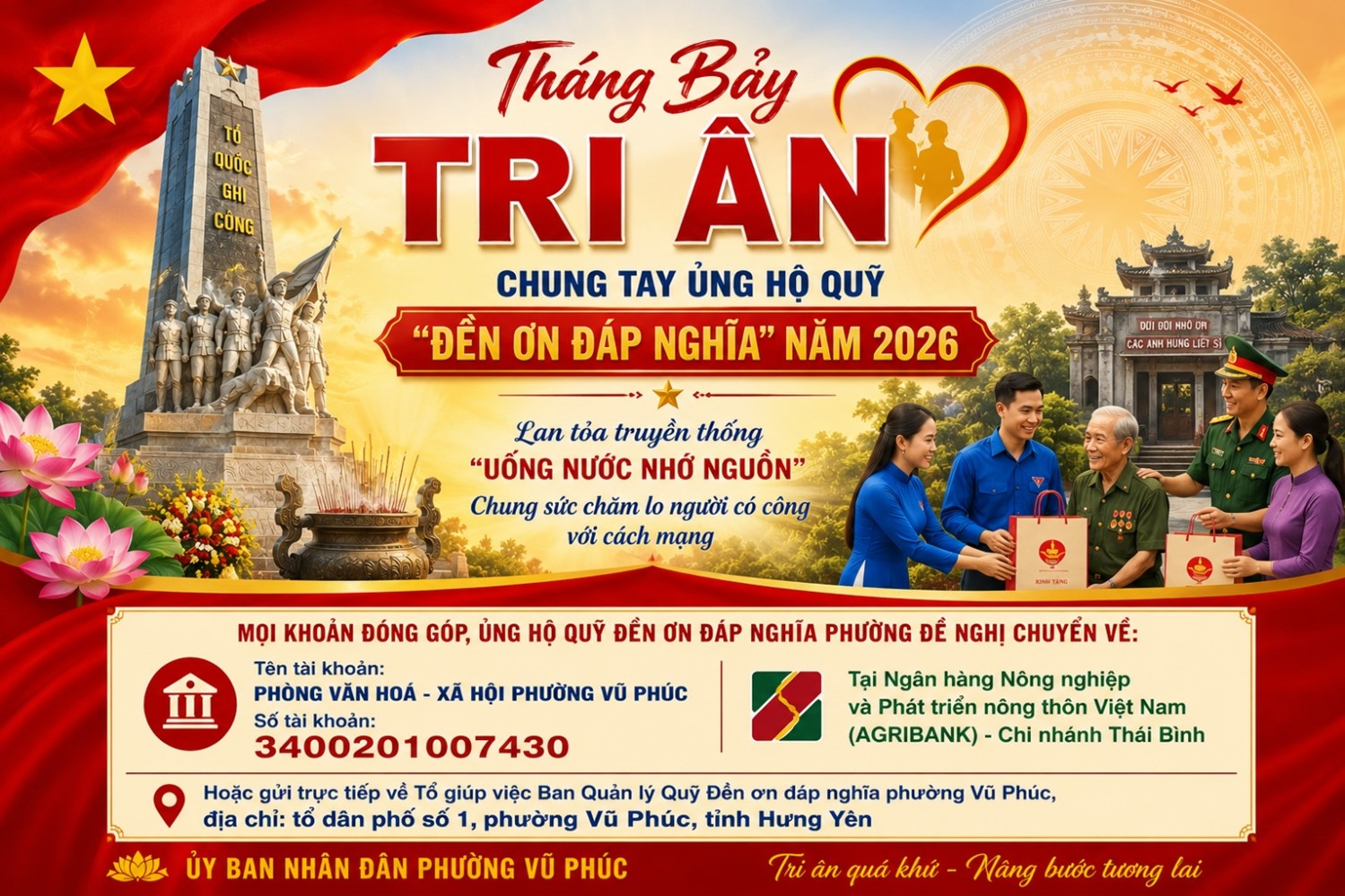 Tháng Bảy tri ân - Chung tay ủng hộ Quỹ "Đền ơn đáp nghĩa" năm 2026