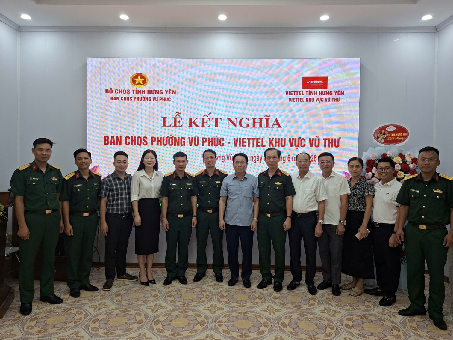 Phường Vũ Phúc ký kết hoạt động kết nghĩa giữa Ban chỉ huy quân sự phường và Viettel khu vực Vũ Thư